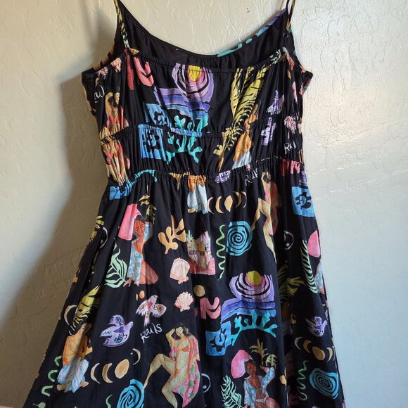 Rails Fatima Bathing Ladies Tank Midi Dress Black Size Women's Large 100% Cotton - Picture 9 of 12